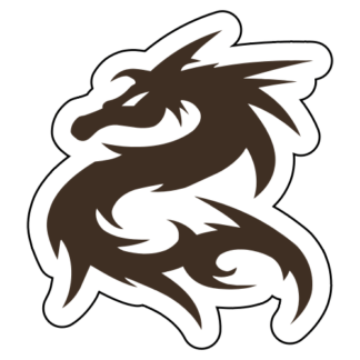 Tribal Dragon Sticker (Brown)